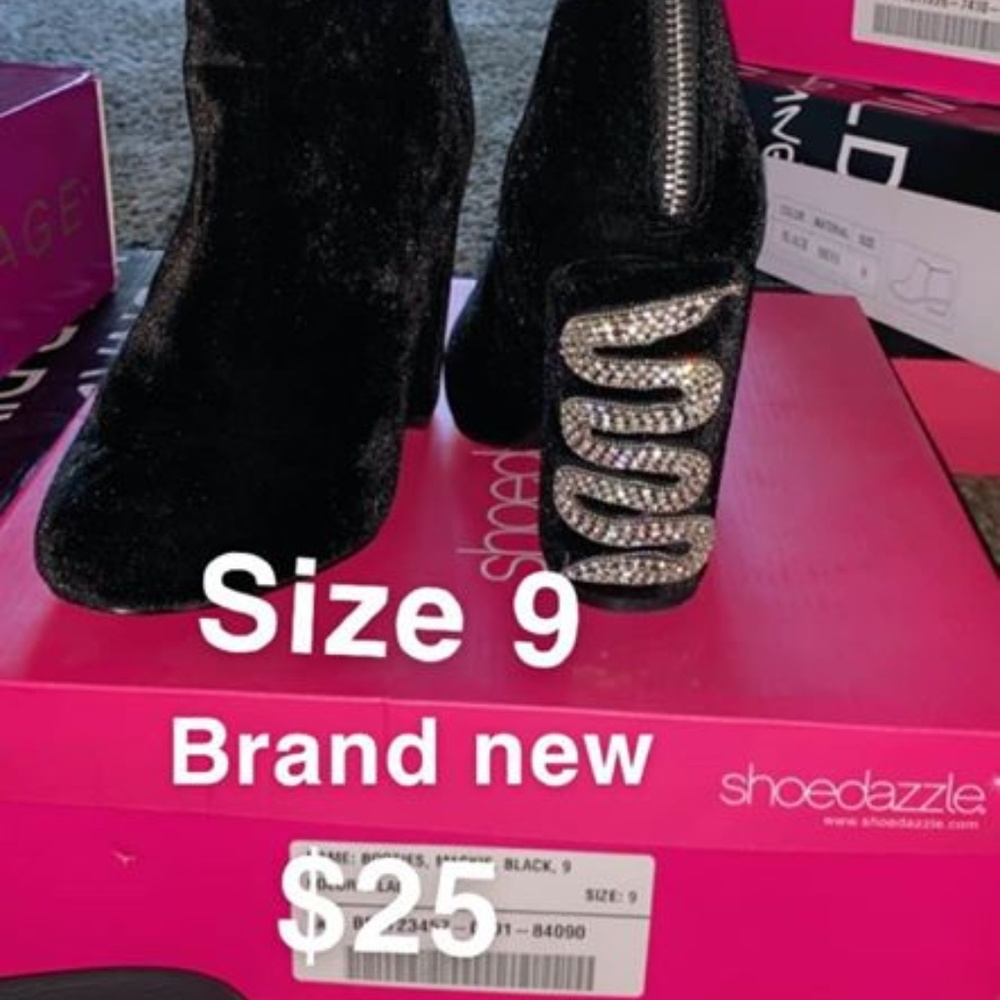 Suede black heeled booties